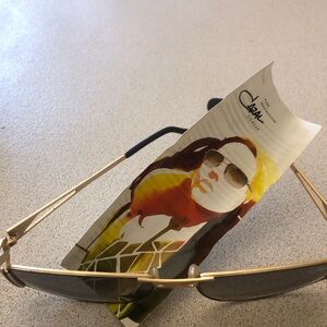 Cazal Gold Frame Sunglasses with Brown Gradient Lenses